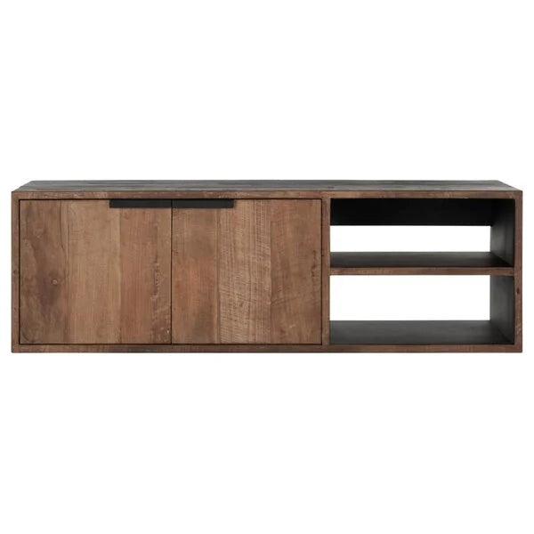 Reclaimed Teak by DTP - Small Wall Hanging 2 Door TV Cabinet Cosmo