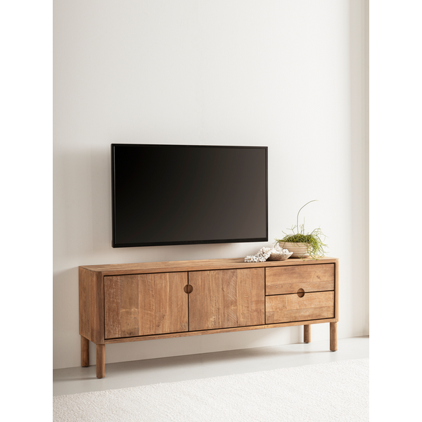 Reclaimed Teak TV stand with doors and drawers