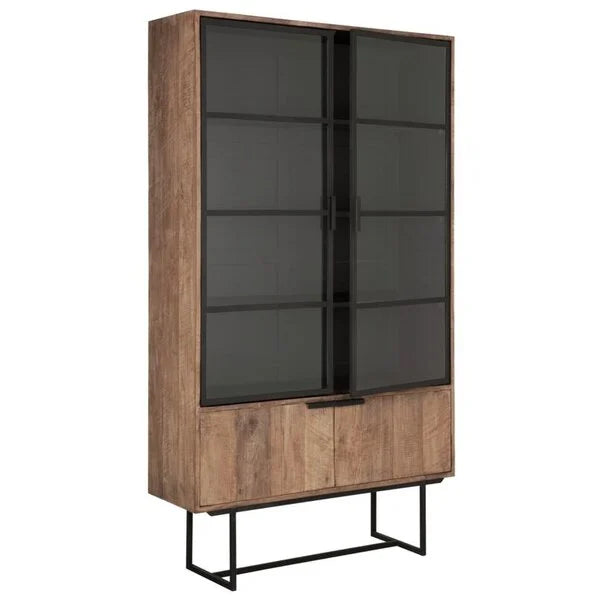 Reclaimed Teak by DTP - Display Cabinet with Cupboards