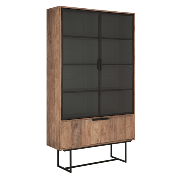Reclaimed Teak by DTP - Display Cabinet with Cupboards