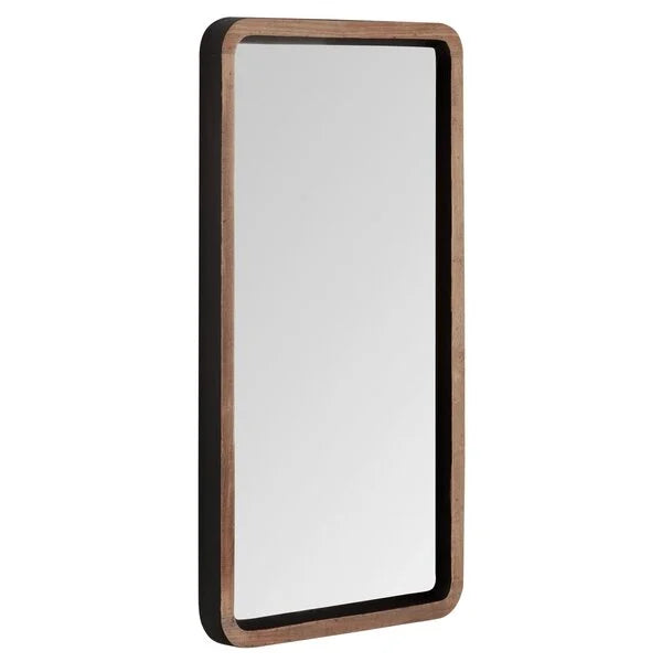 Teak framed small mirror