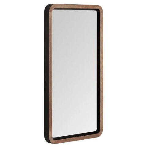 Teak framed small mirror