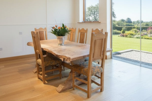 17th Century handmade oak side chair room set