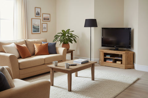 Avignon - Solid oak corner TV cabinet