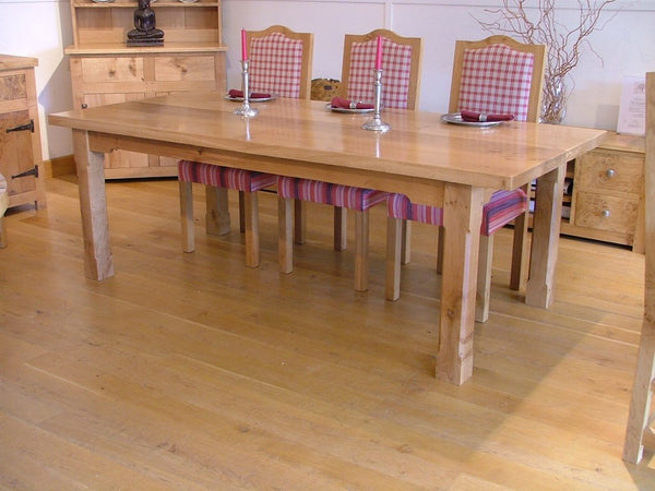 Boarded refectory table with Swailes chairs