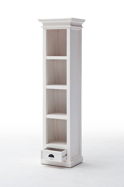 Whitstable Painted - Tall Narrow Bookcase With Drawer