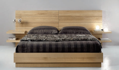 Contemporary Chunky solid oak bed