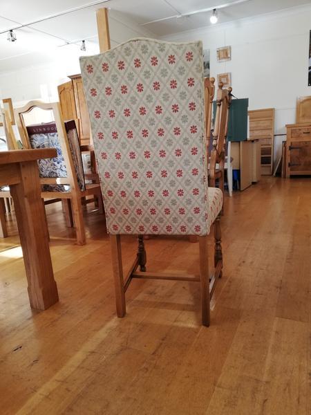 Cranbrook upholstered oak side chair rear view