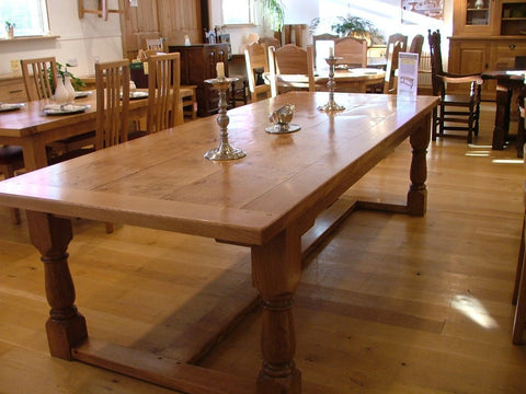 English Oak Framed Top Extending Refectory Dining Table