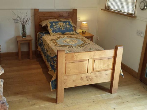  English oak panelled bed single