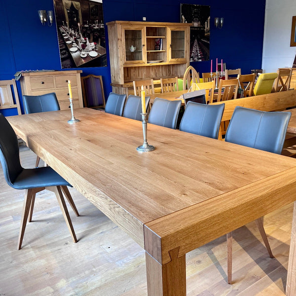 Contemporary Italian oak dining table by Country Ways Oak Furniture