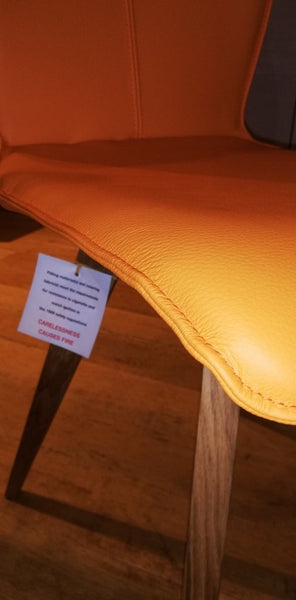 Leather Quadpod Dining Chairs orange
