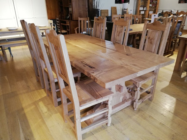 Lyre End Oak Table With handmade oak chairs