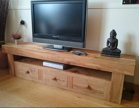 Oak beam TV cabinet