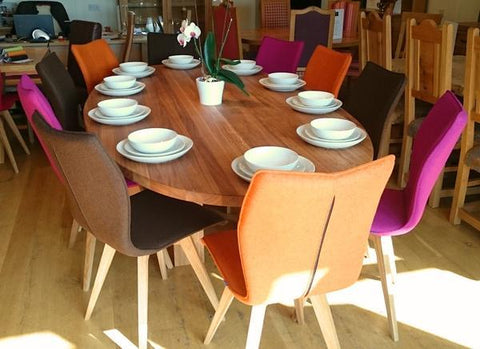 Oval oak dining table