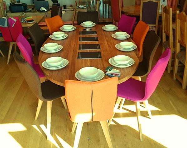 Oval oak dining table top