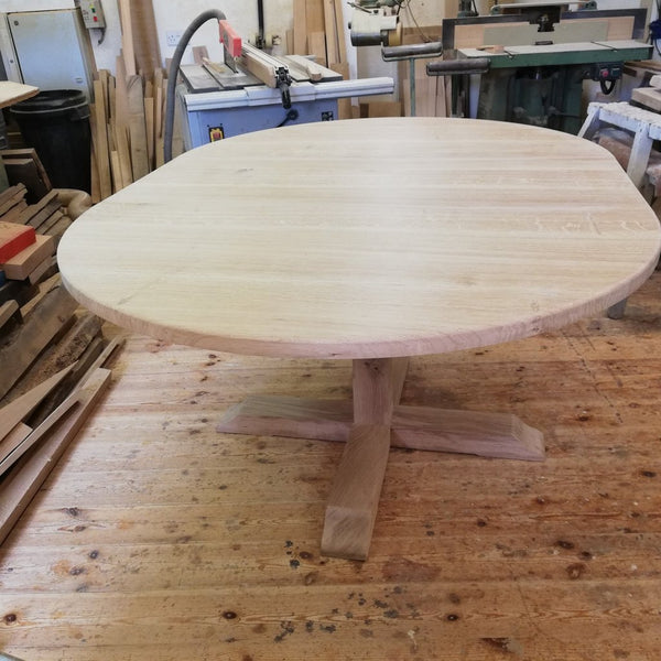 Pillar oak dining table top