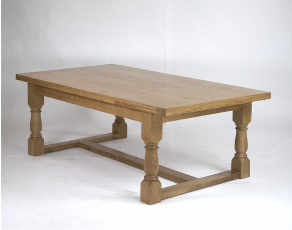 Solid oak drawleaf refectory dining table