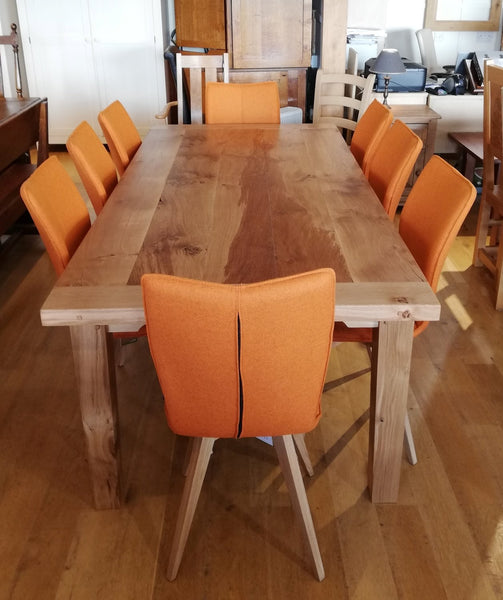 Orange Quadpod chairs with table set