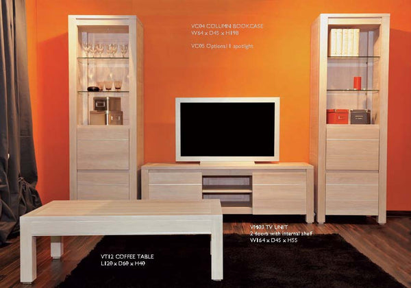 Tuscany Contemporary Vinci TV Unit With 2 Cupboards And An Open Niche