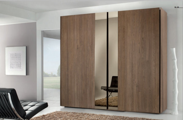 Tuscany Contemporary Wardrobe With 2 x Mirrored Sliding Doors