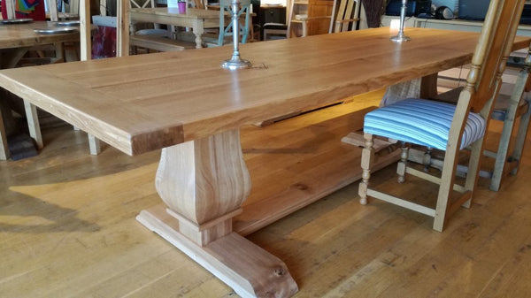 Twin Baluster Oak Table Angle view