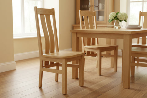 Westfield oak side chair with wooden seat