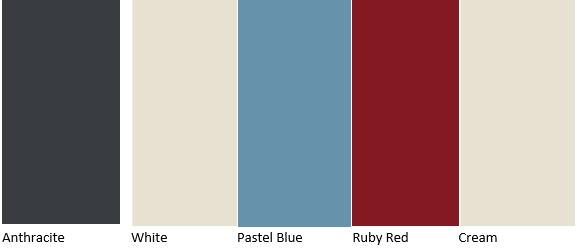 Colour samples for steel base