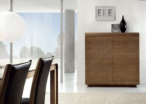 Contemporary High sideboard with curved edges with 2 over 2 cupboards