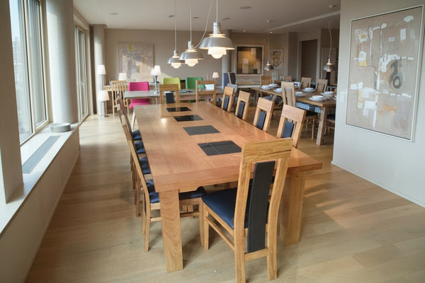 Oakstone oak table in a modern room with other furniture