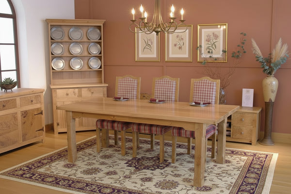 Handmade Boarded refectory table with Swailes chairs