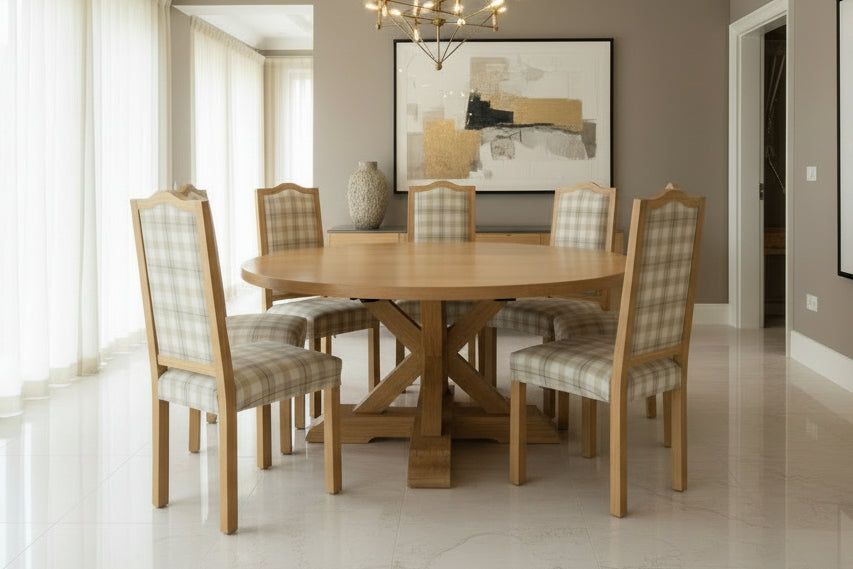 Handmade Round Oak Dining Table | Sussex Swailes