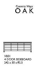 Contemporary Italian design 4 door oak sideboard