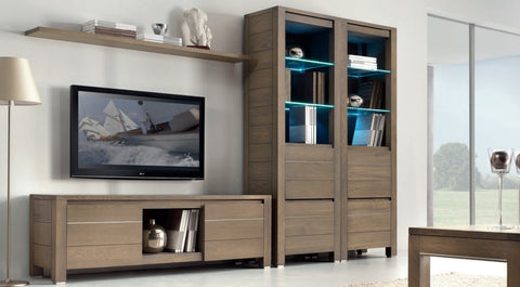 2 door tall display cabinets with glass shelving